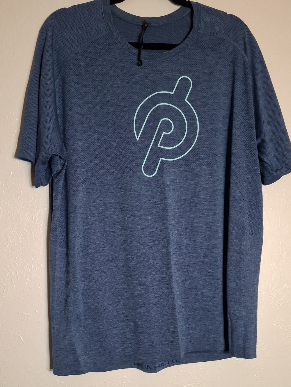Peloton Men’s Heather Navy Tee with Mint Logo